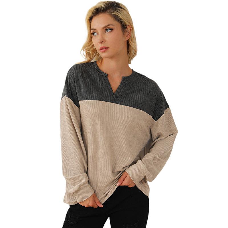 Autumn And Winter Long Sleeve V - neck Pullover European And American Sweater - Amazitshop