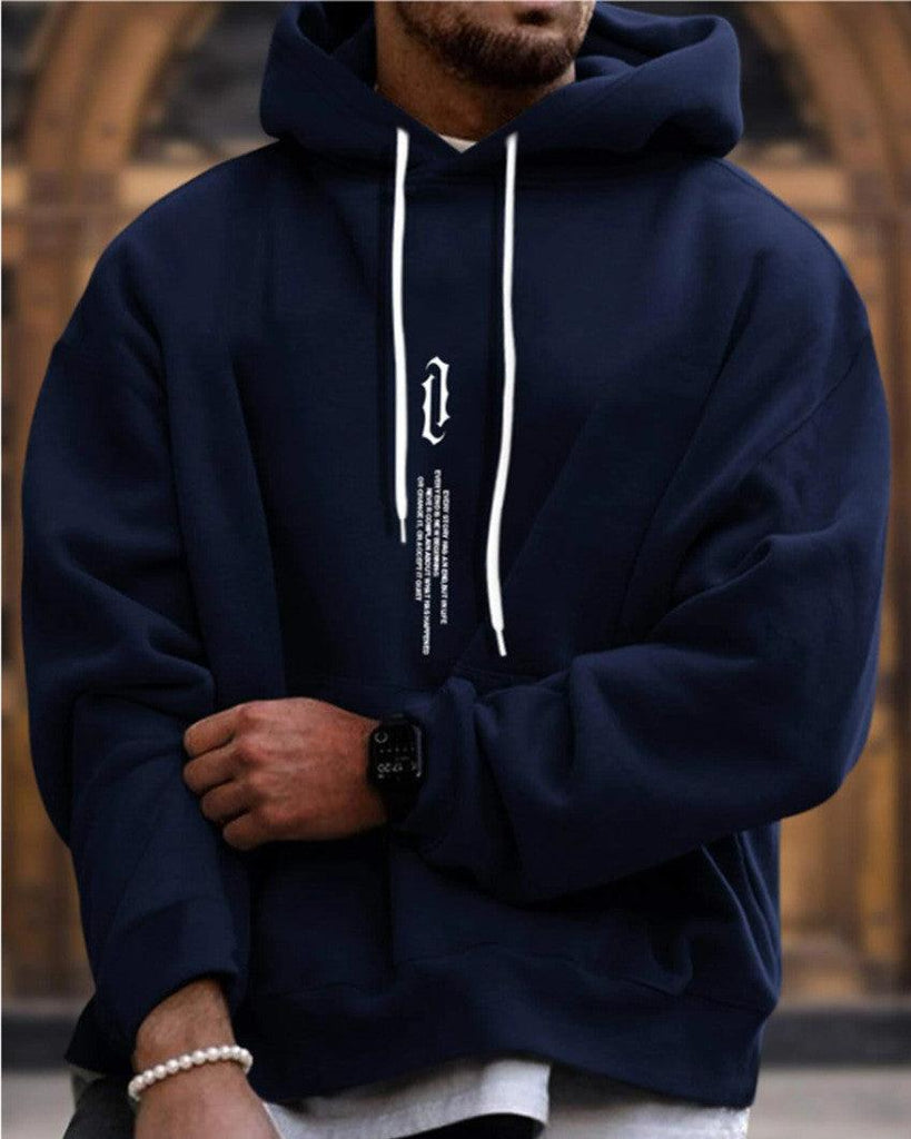 Autumn And Winter Men's Pullover Printed Hooded Sweater - Amazitshop