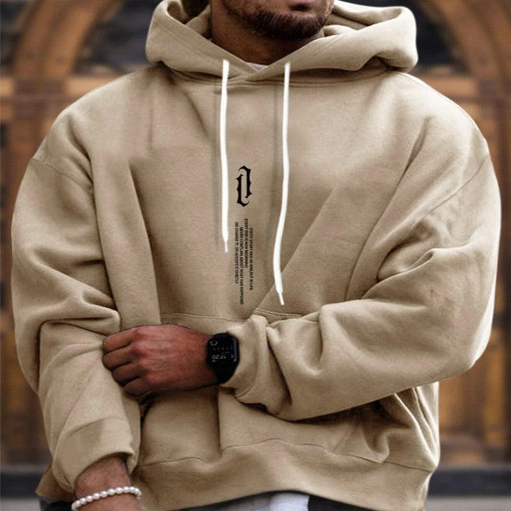 Autumn And Winter Men's Pullover Printed Hooded Sweater - Amazitshop