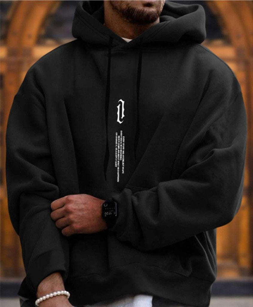 Autumn And Winter Men's Pullover Printed Hooded Sweater - Amazitshop