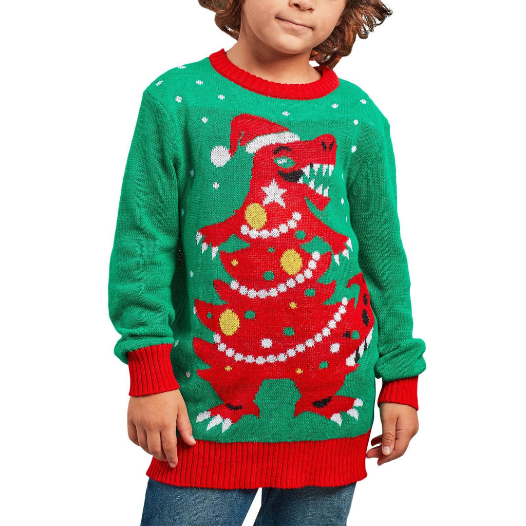 Autumn And Winter New Children's Christmas Clothing Elf Sweater Pullover Long Sleeve Sweater - Amazitshop