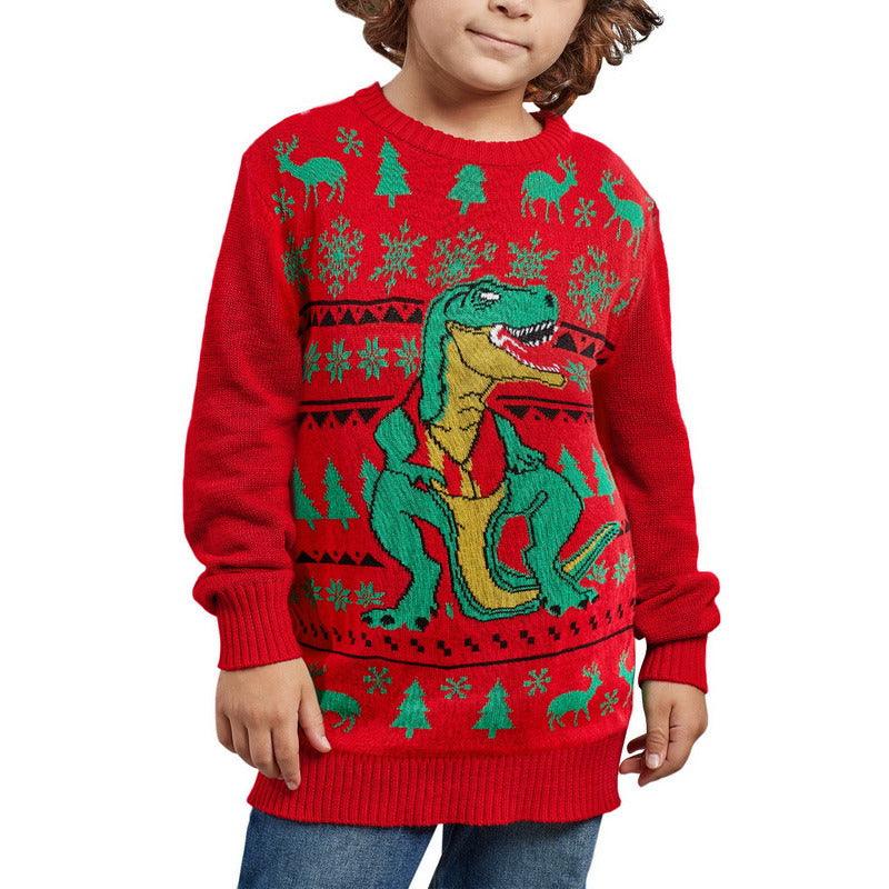 Autumn And Winter New Children's Christmas Clothing Elf Sweater Pullover Long Sleeve Sweater - Amazitshop