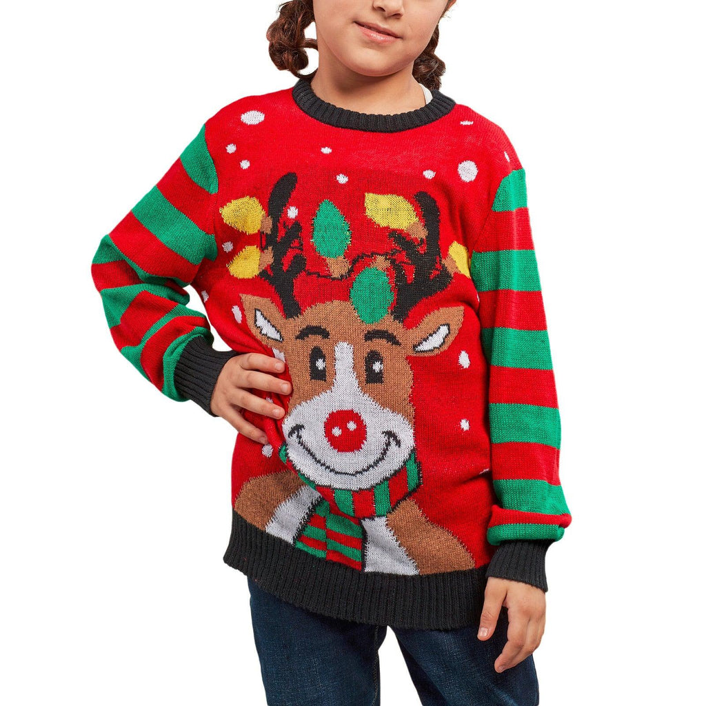 Autumn And Winter New Children's Christmas Clothing Elf Sweater Pullover Long Sleeve Sweater - Amazitshop