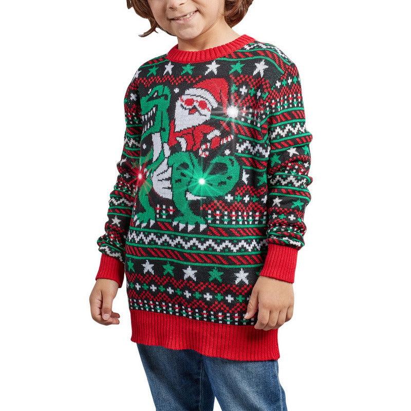 Autumn And Winter New Children's Christmas Clothing Elf Sweater Pullover Long Sleeve Sweater - Amazitshop
