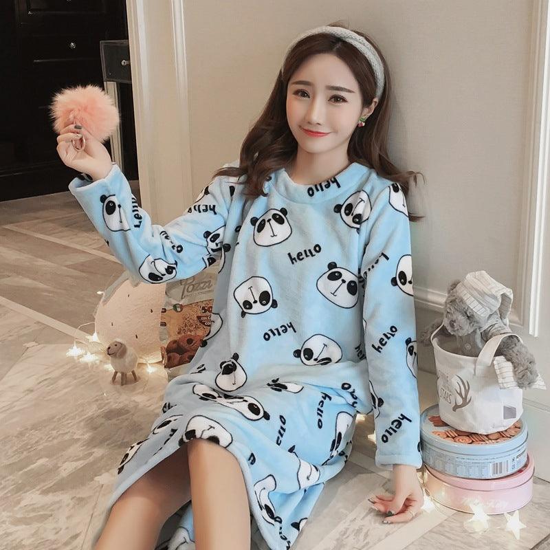 Autumn And Winter Pajamas Women Winter Flannel Pajamas Women - Amazitshop