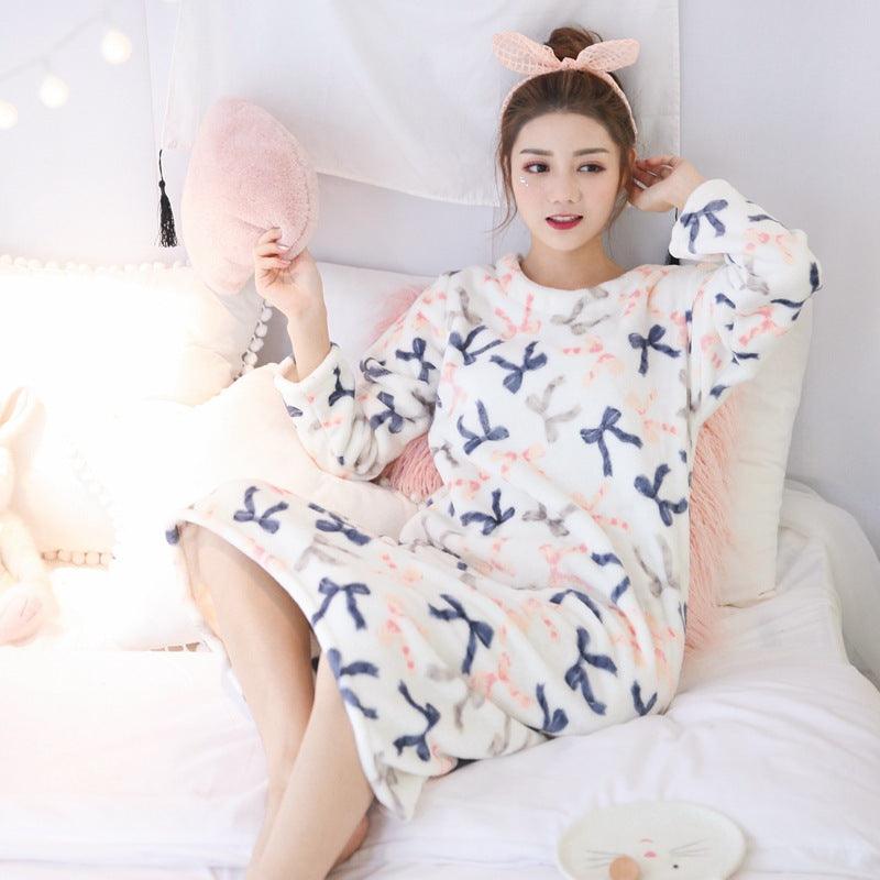 Autumn And Winter Pajamas Women Winter Flannel Pajamas Women - Amazitshop