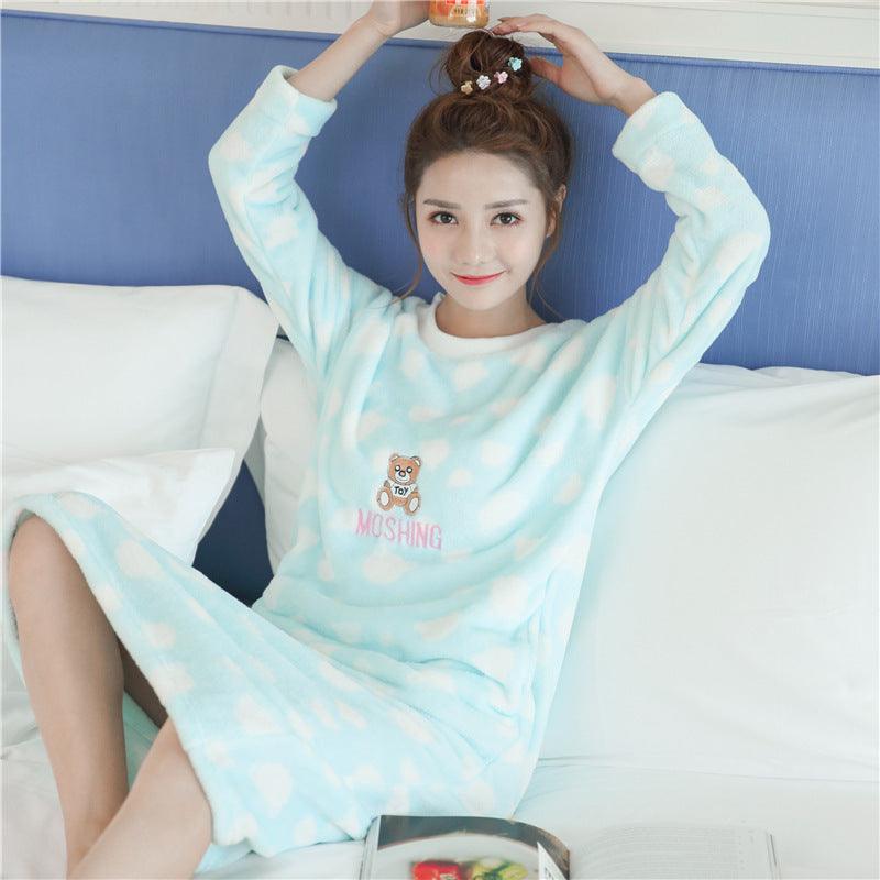 Autumn And Winter Pajamas Women Winter Flannel Pajamas Women - Amazitshop