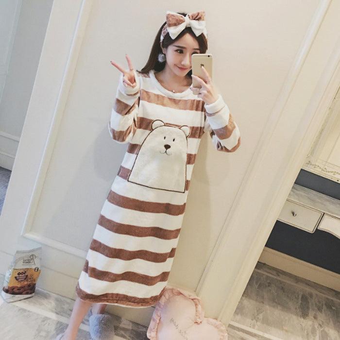 Autumn And Winter Pajamas Women Winter Flannel Pajamas Women - Amazitshop