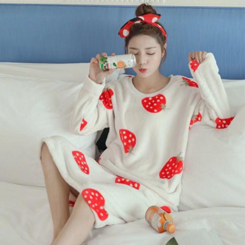 Autumn And Winter Pajamas Women Winter Flannel Pajamas Women - Amazitshop