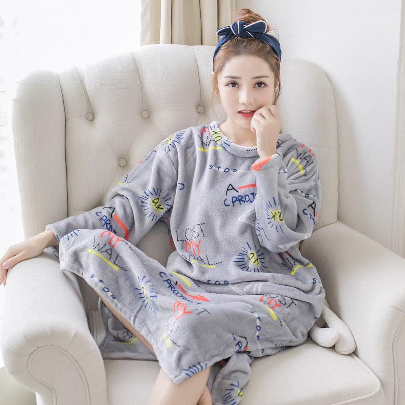 Autumn And Winter Pajamas Women Winter Flannel Pajamas Women - Amazitshop