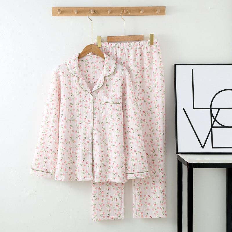 Autumn And Winter Pajamas Women's Quilted To Keep Warm Lapel Women Can Wear Outside - Amazitshop