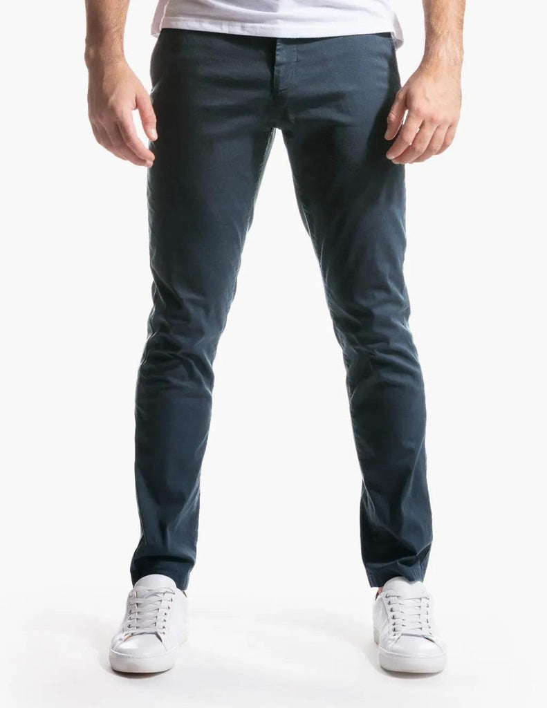 Autumn Men's Business Pants Straight Twill High Elastic Solid Color Cotton Long Pants - Amazitshop