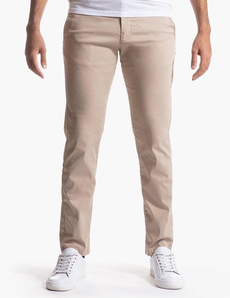 Autumn Men's Business Pants Straight Twill High Elastic Solid Color Cotton Long Pants - Amazitshop