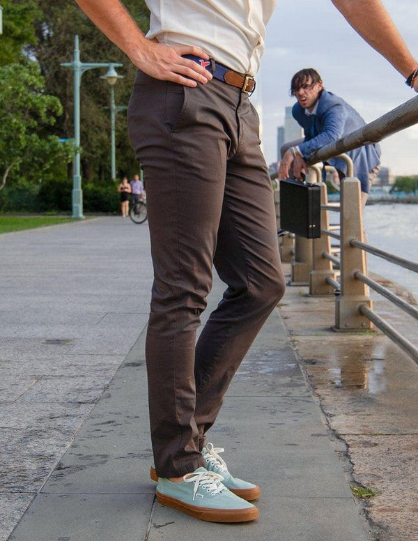 Autumn Men's Business Pants Straight Twill High Elastic Solid Color Cotton Long Pants - Amazitshop