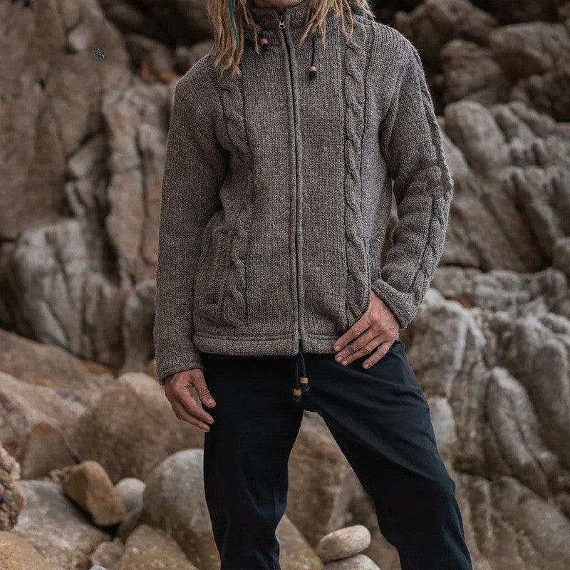 Autumn Winter Men's Knitwear In Solid Color - Amazitshop