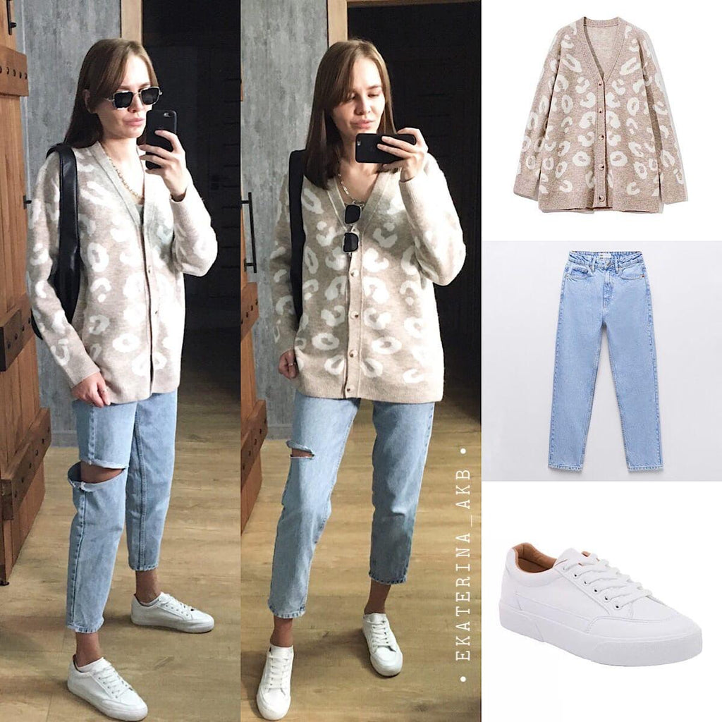 Autumn Winter V Neck Knitted Cardigans Women Single - Amazitshop