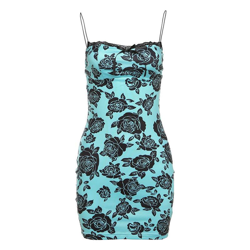 Autumn Women's Fashion Backless Vintage Printed Dress - Amazitshop