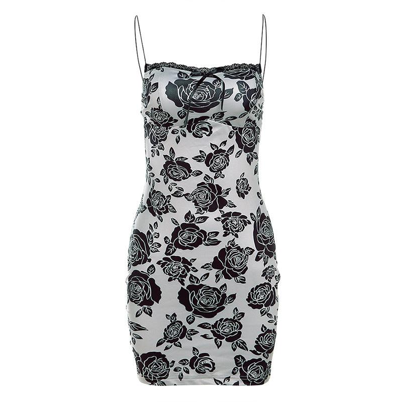 Autumn Women's Fashion Backless Vintage Printed Dress - Amazitshop