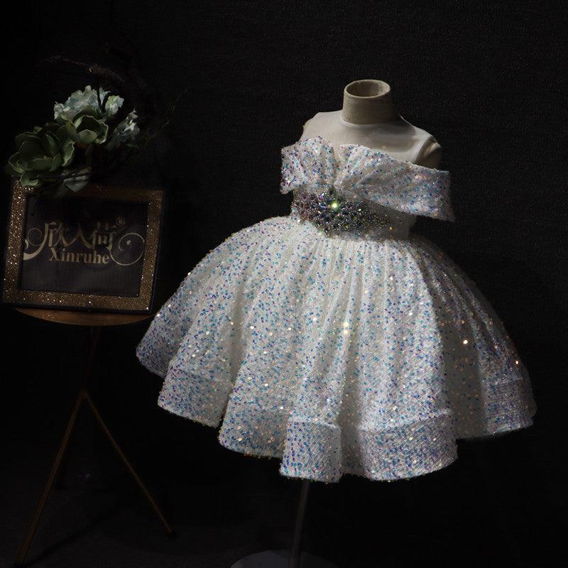 AutumnWinter One Shoulder Dress Girls Walking Dresses - Amazitshop