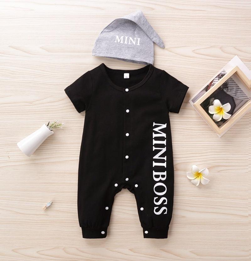 Baby Alphabet Printed Jumpsuit Baby Ha - Yi Climbing Suit - Amazitshop