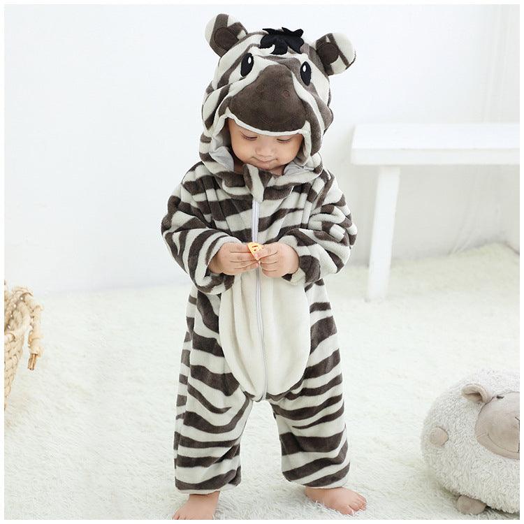 Baby Flannel Animal Pajamas Outwear Jumpsuit - Amazitshop