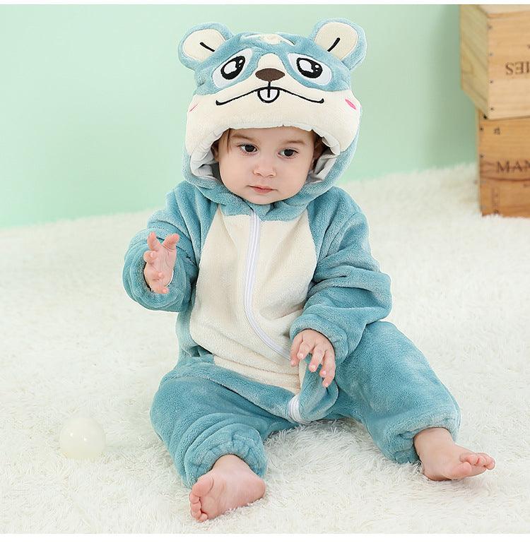 Baby Flannel Animal Pajamas Outwear Jumpsuit - Amazitshop