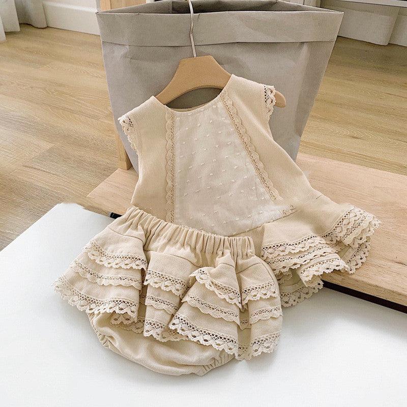 Baby Girl Baby Sleeveless Lace Skirt - Amazitshop