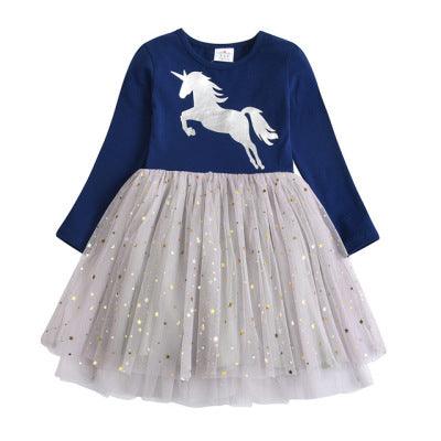 Baby Girl Long Sleeve Clothes Kids Party Dresses For Girls - Amazitshop