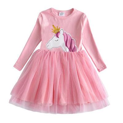 Baby Girl Long Sleeve Clothes Kids Party Dresses For Girls - Amazitshop
