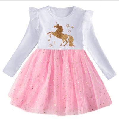 Baby Girl Long Sleeve Clothes Kids Party Dresses For Girls - Amazitshop