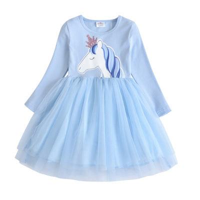 Baby Girl Long Sleeve Clothes Kids Party Dresses For Girls - Amazitshop
