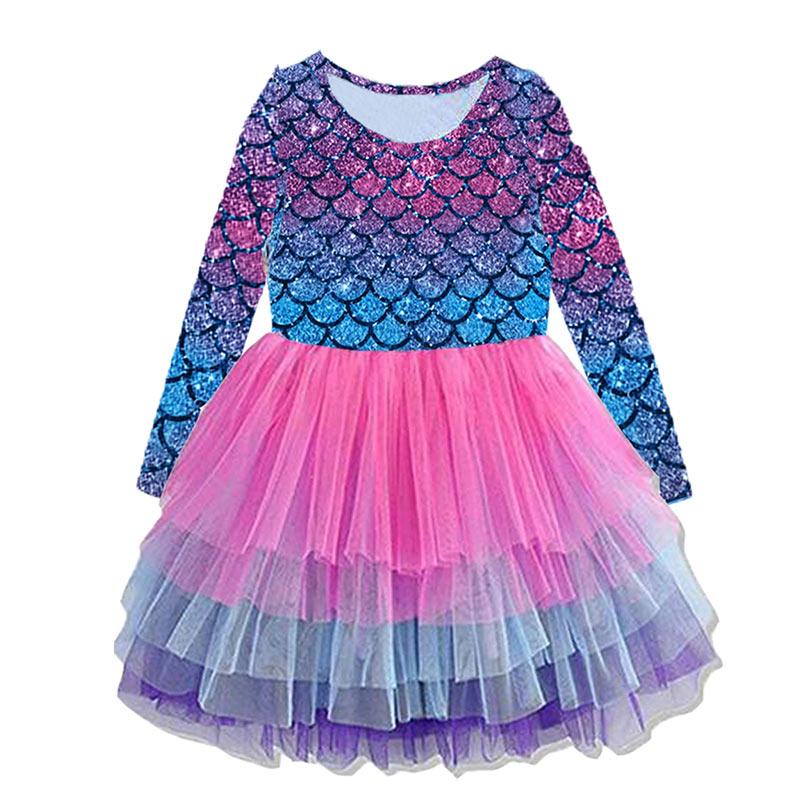 Baby Girl Long Sleeve Clothes Kids Party Dresses For Girls - Amazitshop