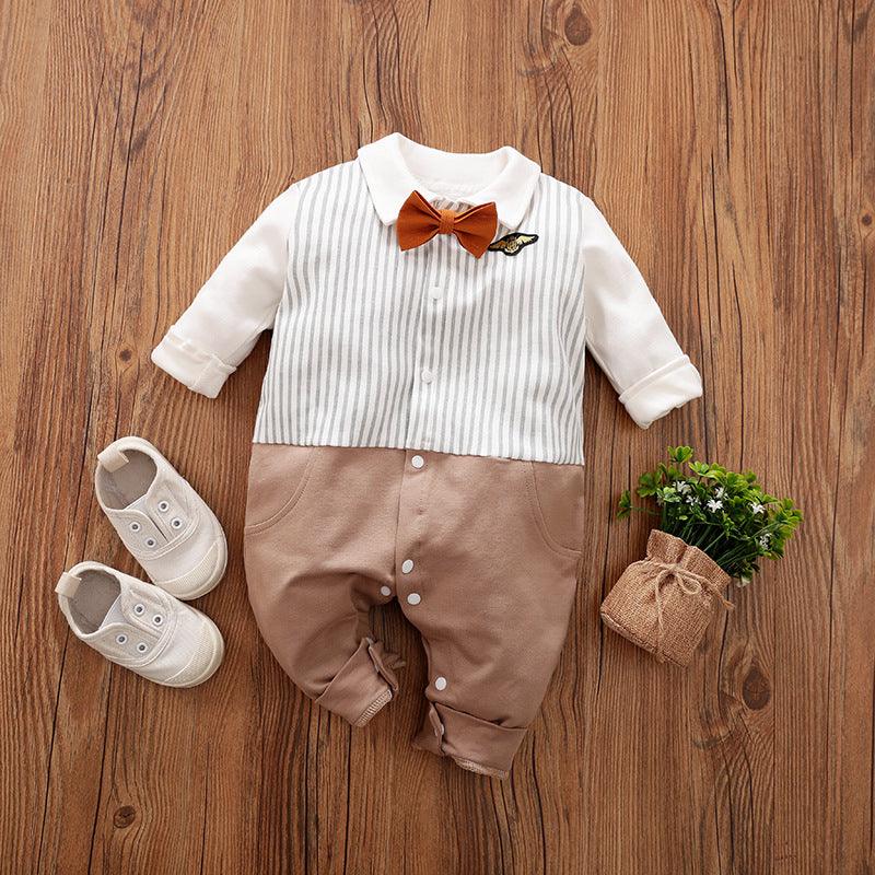 Baby Jumpsuit Spring And Autumn Models Foreign Trade Gentleman Baby Clothes Long - Sleeved Baby Clothes Baby Clothes - Amazitshop