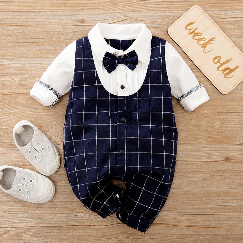 Baby Jumpsuit Spring And Autumn Models Foreign Trade Gentleman Baby Clothes Long - Sleeved Baby Clothes Baby Clothes - Amazitshop
