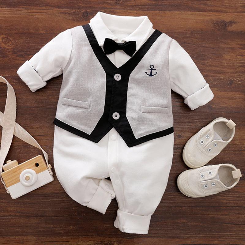 Baby Jumpsuit Spring And Autumn Models Foreign Trade Gentleman Baby Clothes Long - Sleeved Baby Clothes Baby Clothes - Amazitshop