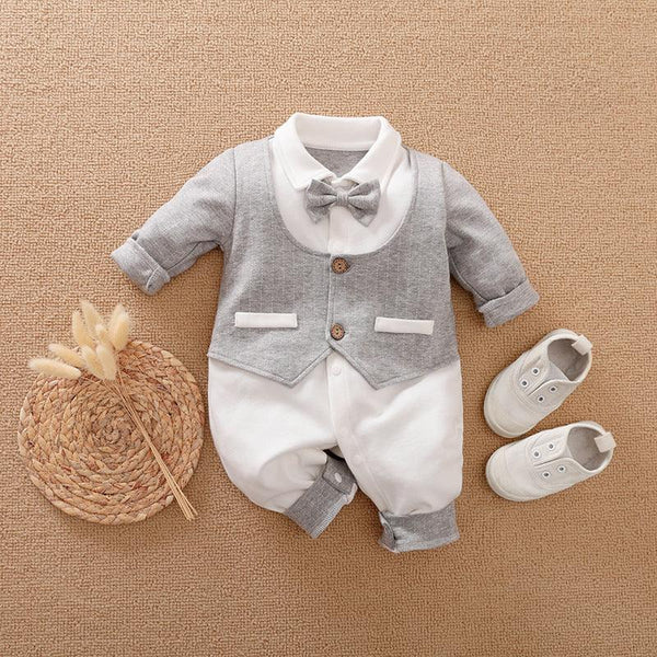 Baby Jumpsuit Spring And Autumn Models Foreign Trade Gentleman Baby Clothes Long - Sleeved Baby Clothes Baby Clothes - Amazitshop