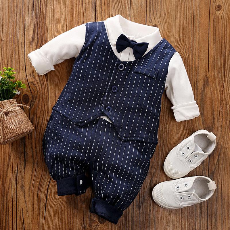 Baby Jumpsuit Spring And Autumn Models Foreign Trade Gentleman Baby Clothes Long - Sleeved Baby Clothes Baby Clothes - Amazitshop