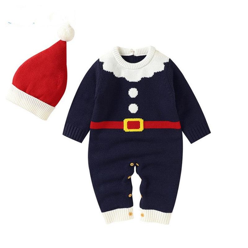 Baby Knitted Jumpsuits Christmas Cute Clothes And Hats - Amazitshop