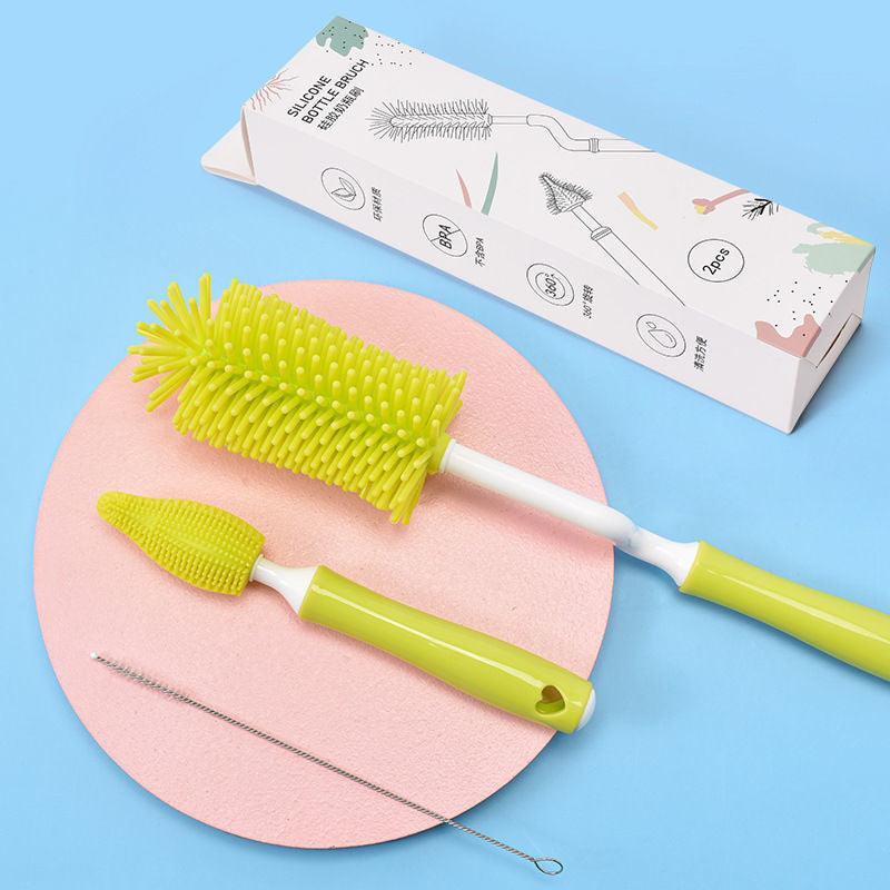 Baby Silicone Baby Bottle Brush Straw Scrubbing Baby Bottle Brush Cleaning - Amazitshop