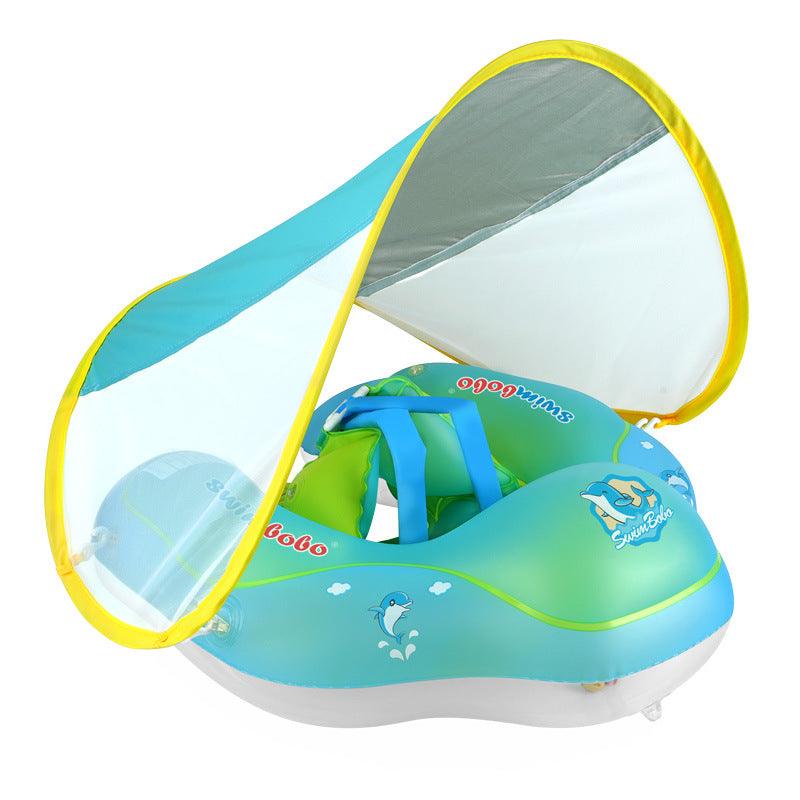 Baby Swimming Float With Canopy Inflatable Infant Floating Ring Kids Swim Pool Accessories Circle Bathing Summer Toys - Amazitshop
