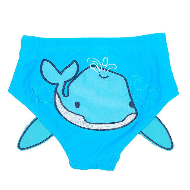 Baby Swimming Trunks Cute Embroidered Double Deck 1 - 3 Year Old Boys And Girls Learn Swimming Briefs Bathing Suit - Amazitshop