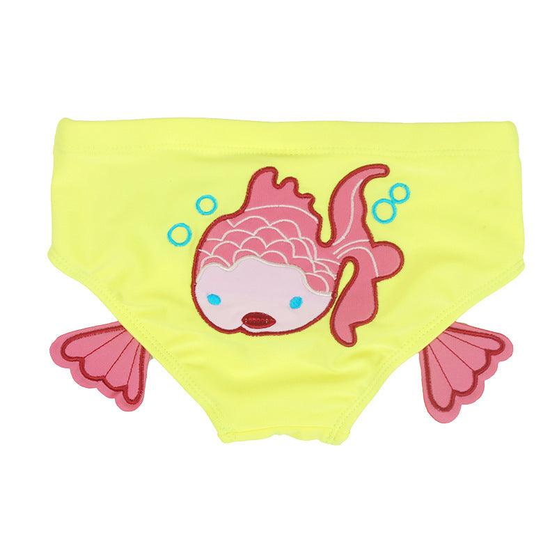 Baby Swimming Trunks Cute Embroidered Double Deck 1 - 3 Year Old Boys And Girls Learn Swimming Briefs Bathing Suit - Amazitshop