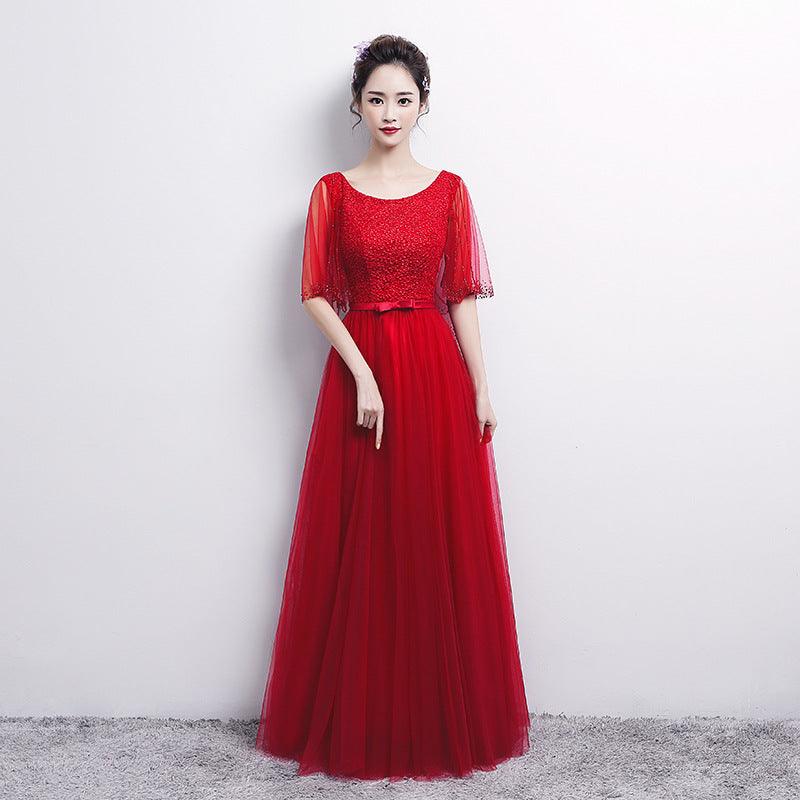Banquet Evening Dress Female Spring New Fashion Annual Meeting Host Dress Chorus Performance Long Dress - Amazitshop