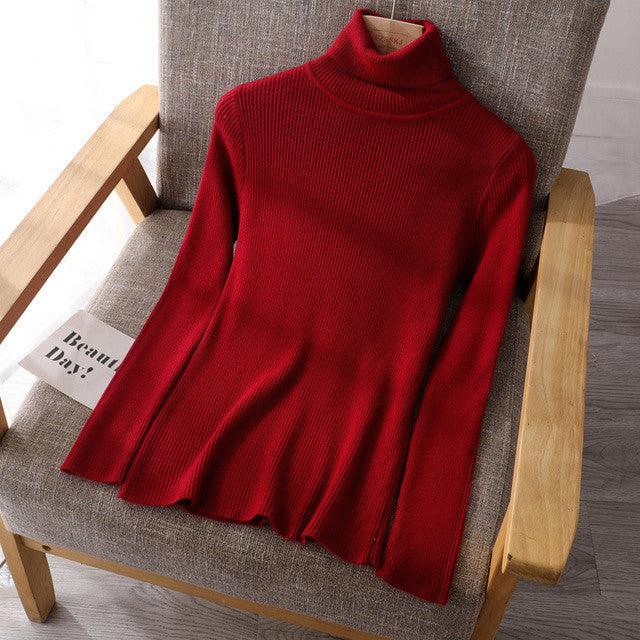 Basic Women highneck Sweaters - Amazitshop