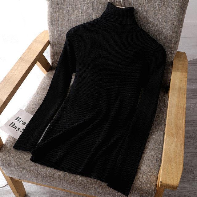 Basic Women highneck Sweaters - Amazitshop