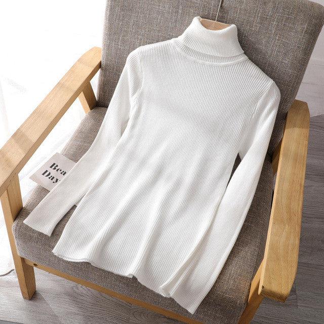 Basic Women highneck Sweaters - Amazitshop