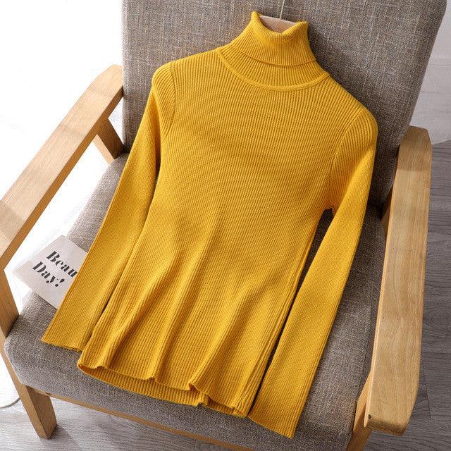 Basic Women highneck Sweaters - Amazitshop