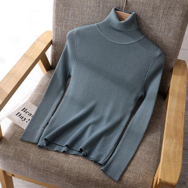 Basic Women highneck Sweaters - Amazitshop
