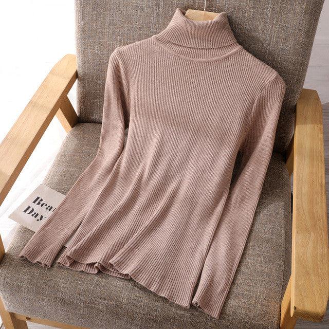 Basic Women highneck Sweaters - Amazitshop