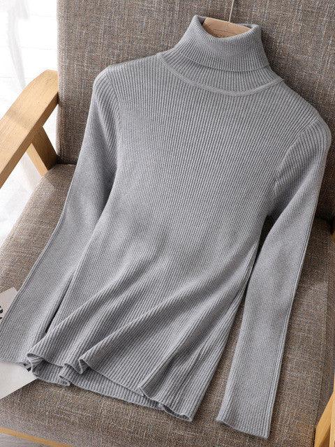 Basic Women highneck Sweaters - Amazitshop